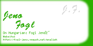 jeno fogl business card